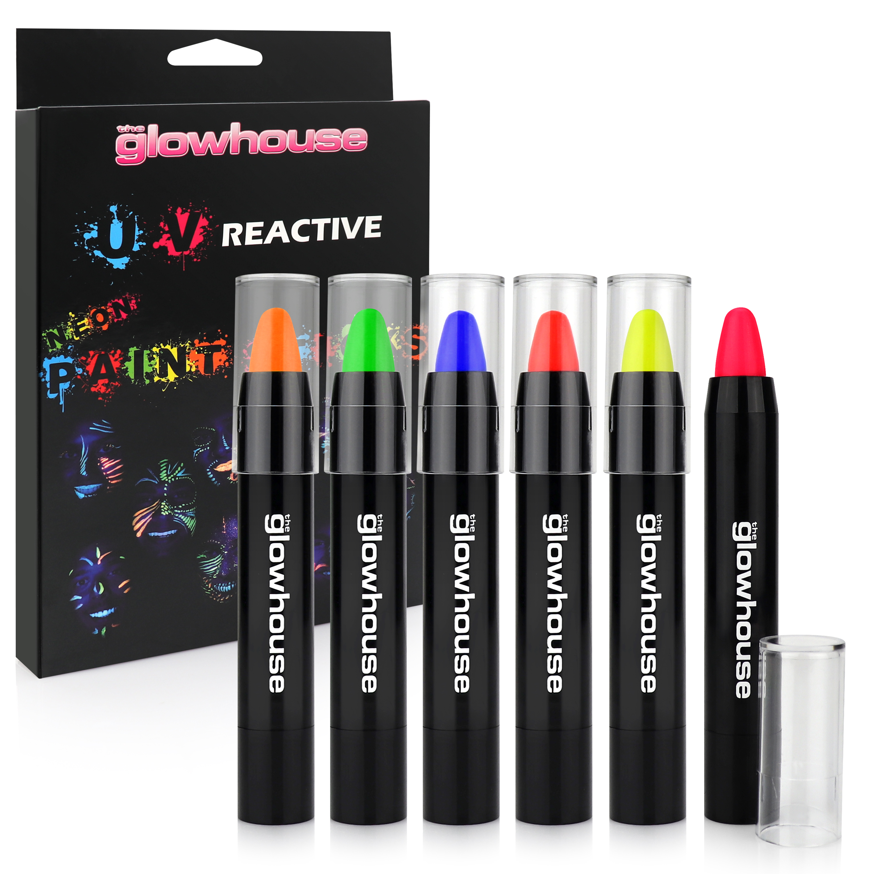 UV Reactive Neon Paint Stick Set